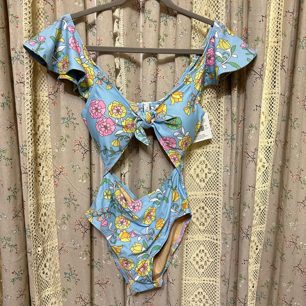 Jessie Zhao Ocean Flower One Piece Swimsuit NWT Size M